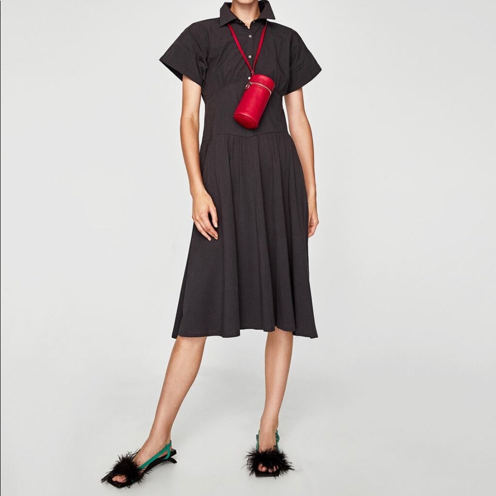 ZARA. SIZE - S. Grey dress. Gently worn.